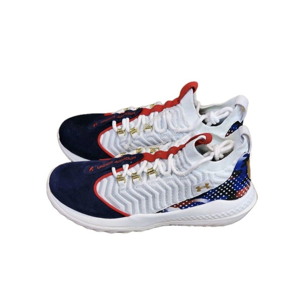 Under Armour Harper 9 Turf USA Men's Size 12 Shoes 3027440 101 Baseball New - Picture 6 of 6